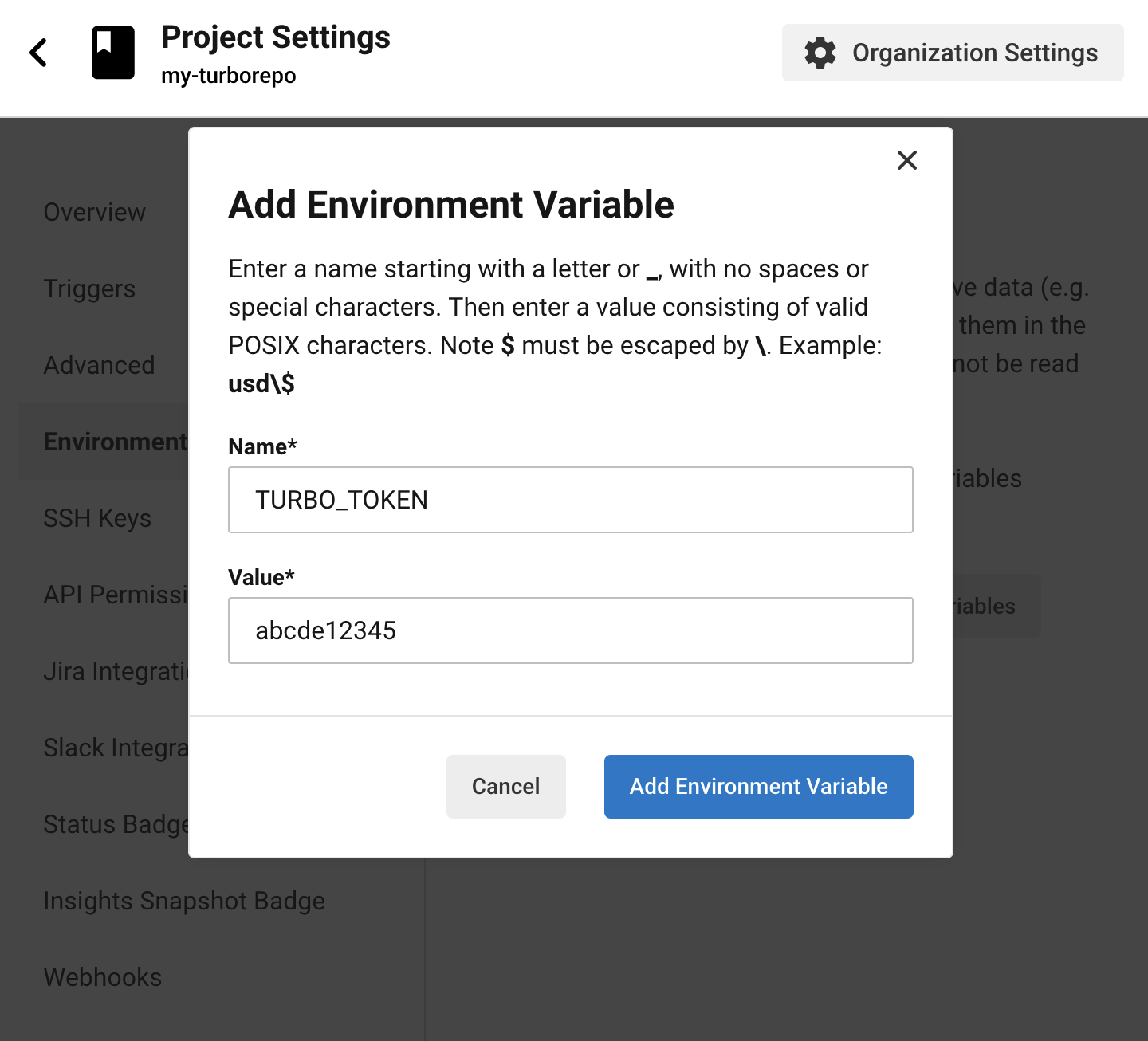 CircleCI Create Environment Variables